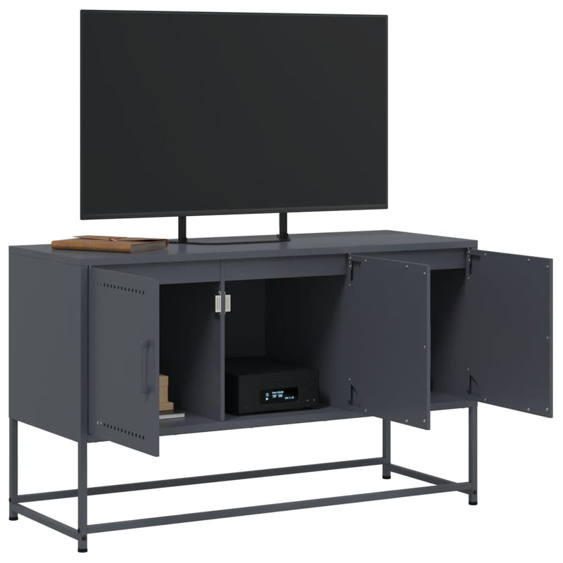Industrial Steel 40 Inch TV Tele Stand Unit Cabinet With 3 Doors Storage