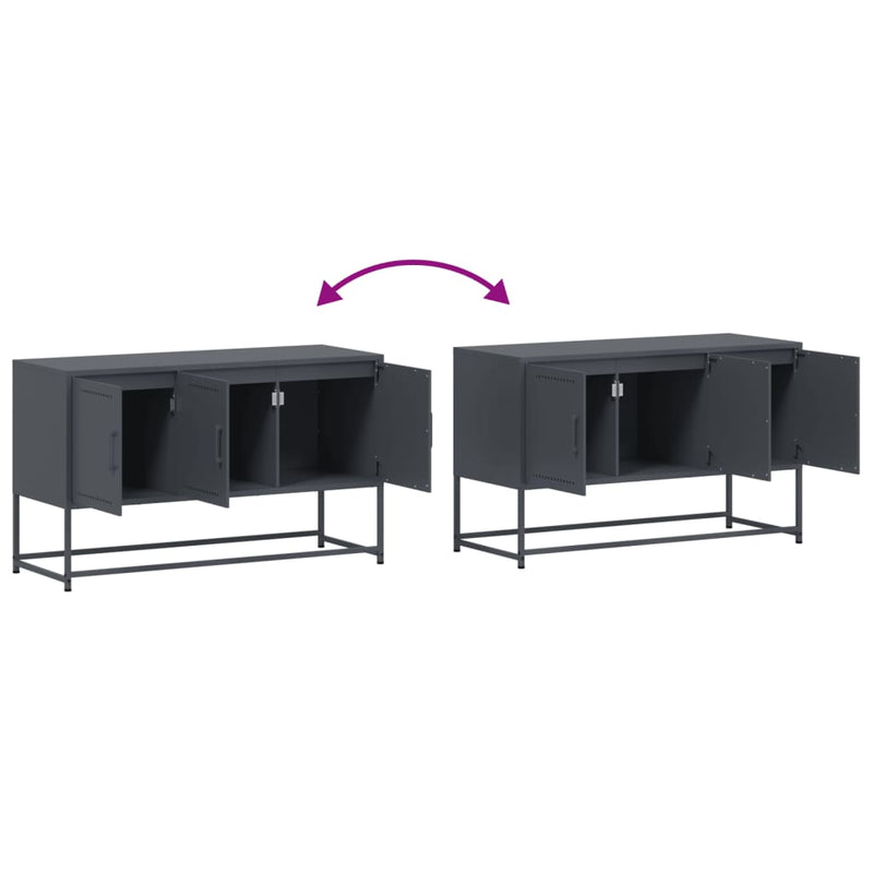 Industrial Steel 40 Inch TV Tele Stand Unit Cabinet With 3 Doors Storage
