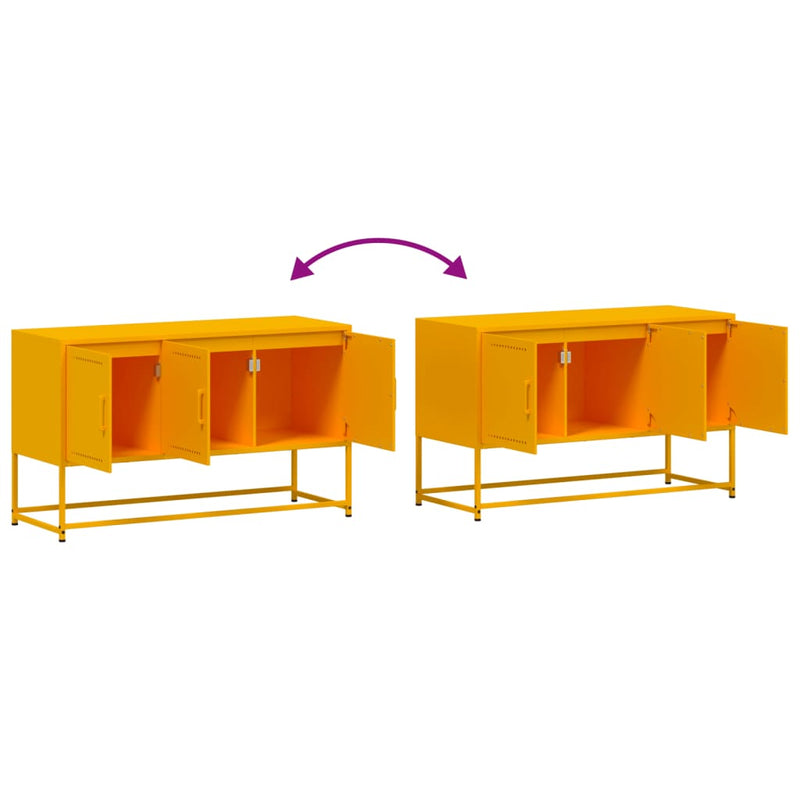Industrial Steel 40 Inch TV Tele Stand Unit Cabinet With 3 Doors Storage