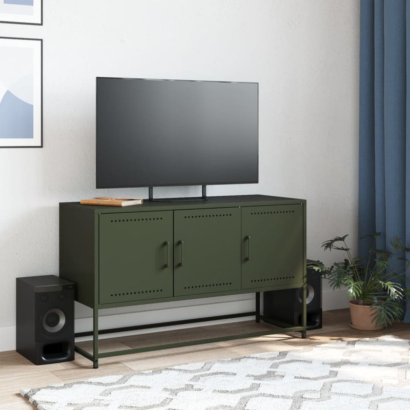 Industrial Steel 40 Inch TV Tele Stand Unit Cabinet With 3 Doors Storage