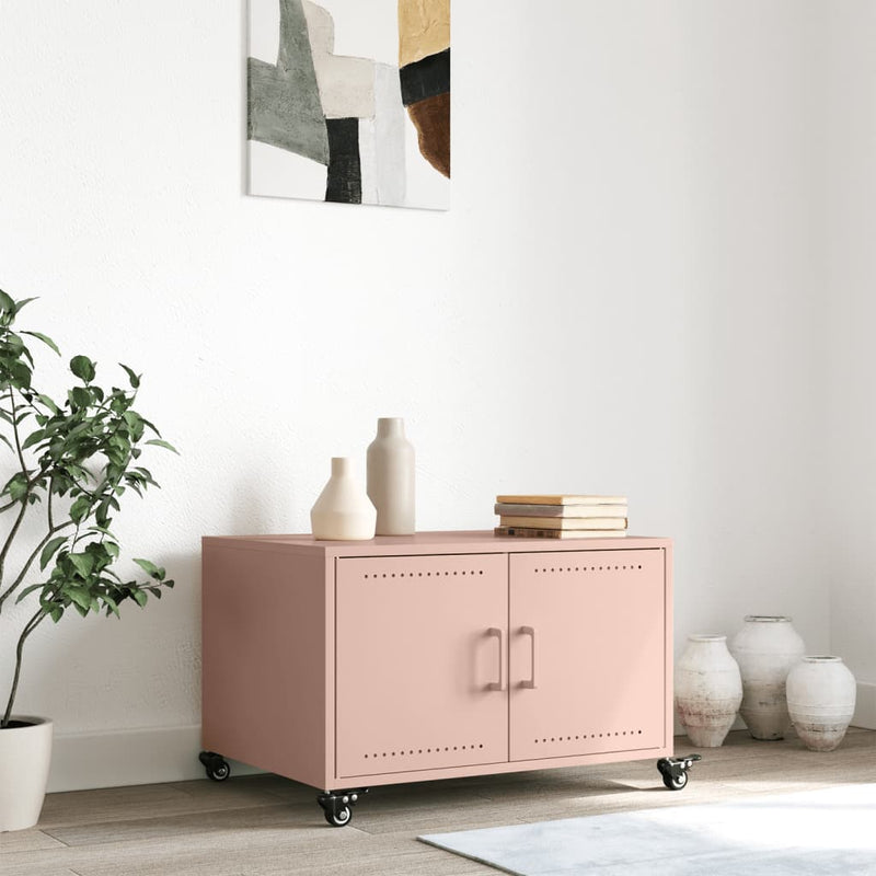 Coffee Table Pink 68x50x43.5 cm Steel