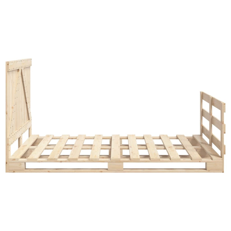 Bed Frame without Mattress with Headboard 140x200 cm Solid Wood
