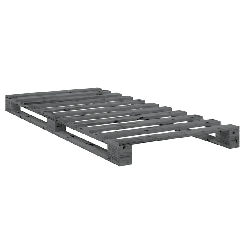 Bed Frame without Mattress  Grey 90x200 cm Solid Wood Pine