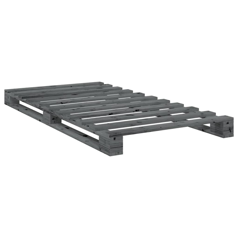 Bed Frame without Mattress  Grey 100x200 cm Solid Wood Pine