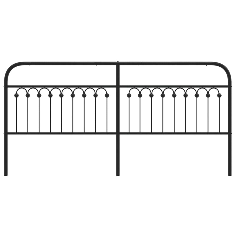 Metal Headboard Black 200 cm