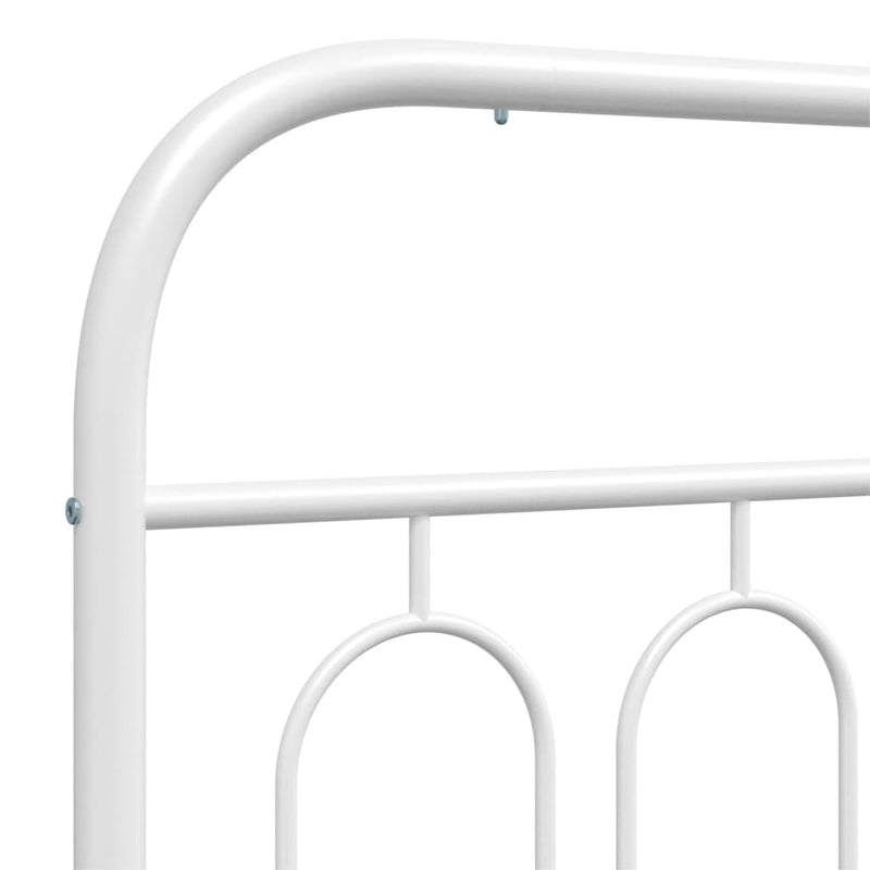 Metal Bed Frame without Mattress with Headboard White 90x190cm
