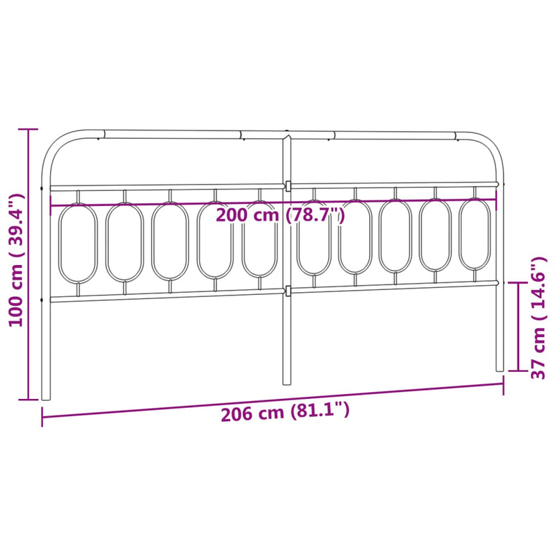 Metal Headboard White 200 cm