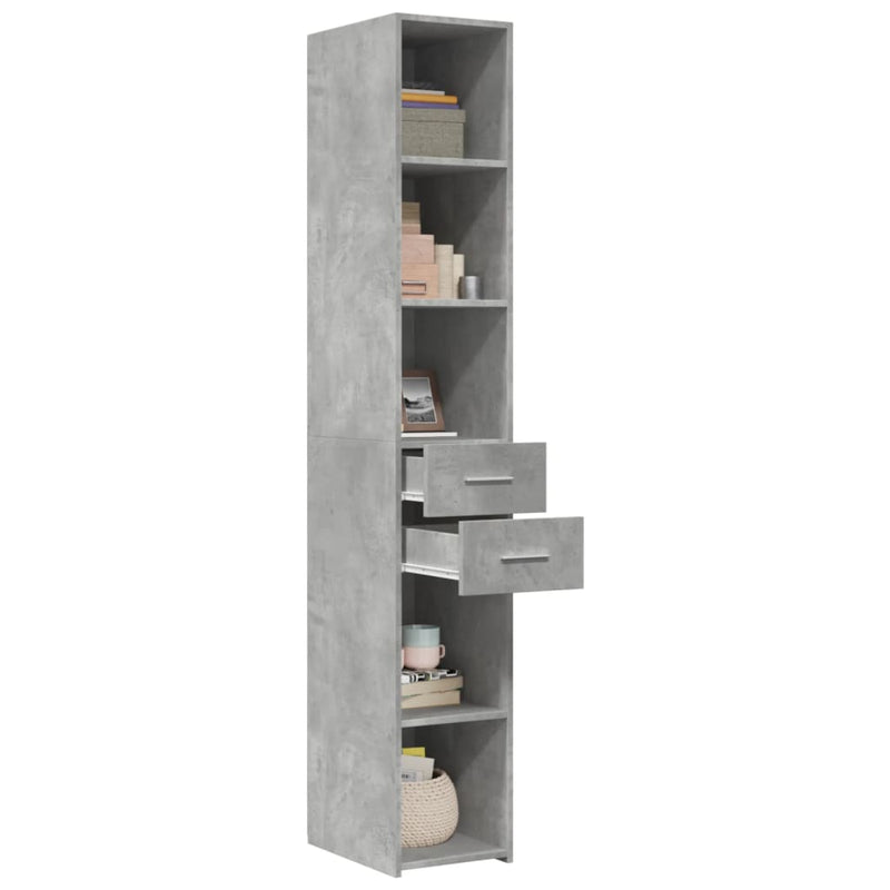 Highboard Concrete Grey 30x42.5x185 cm Engineered Wood