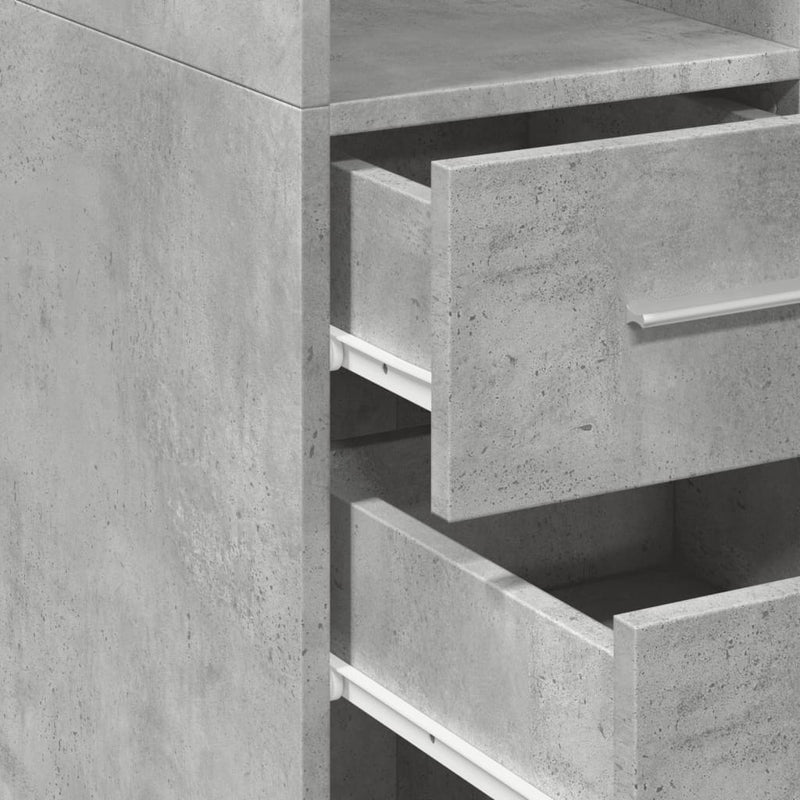 Highboard Concrete Grey 30x42.5x185 cm Engineered Wood