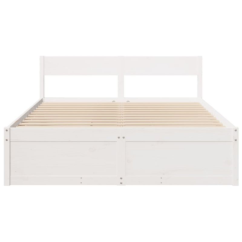 Bed Frame without Mattress White 160x200 cm Solid Wood Pine