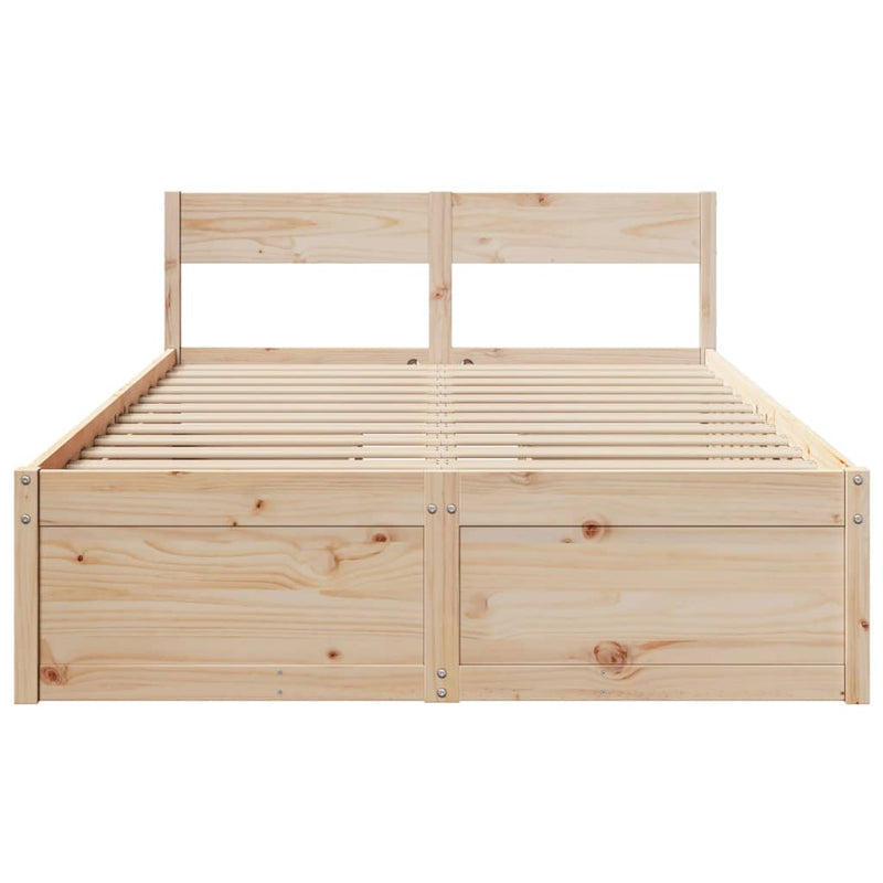 Bed Frame without Mattress 120x200 cm Solid Wood Pine