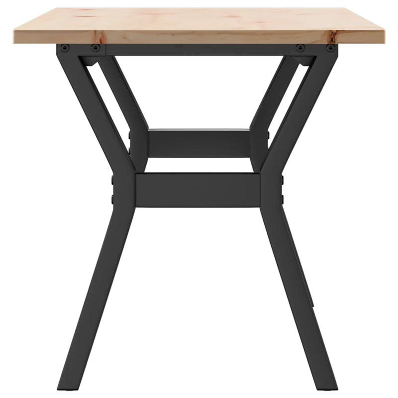 Coffee Table Y-Frame 100x50x45 cm Solid Wood Pine and Steel