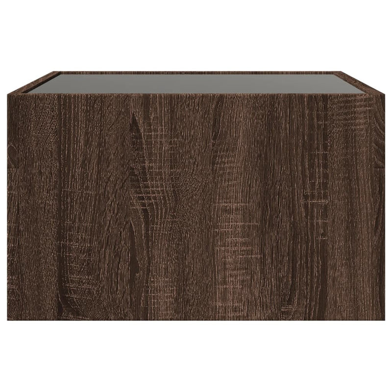 Coffee Table with Infinity LED Brown Oak 50x50x30 cm