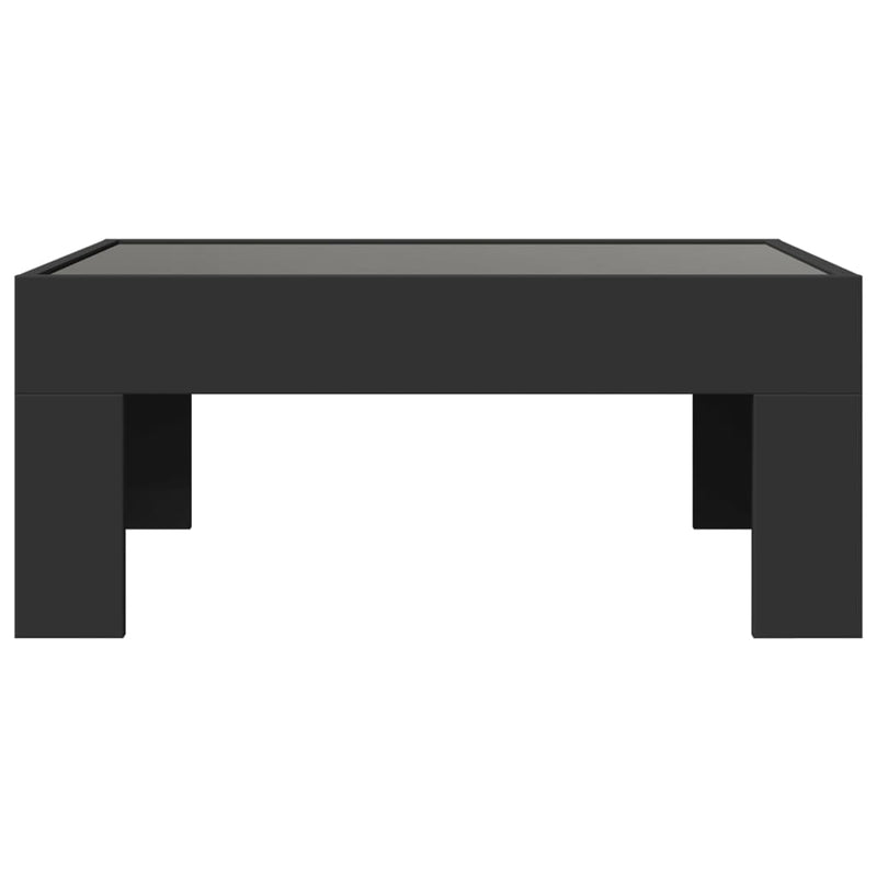 Coffee Table with Infinity LED Black 70x50x30 cm
