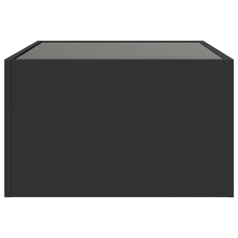 Coffee Table with Infinity LED Black 70x50x30 cm