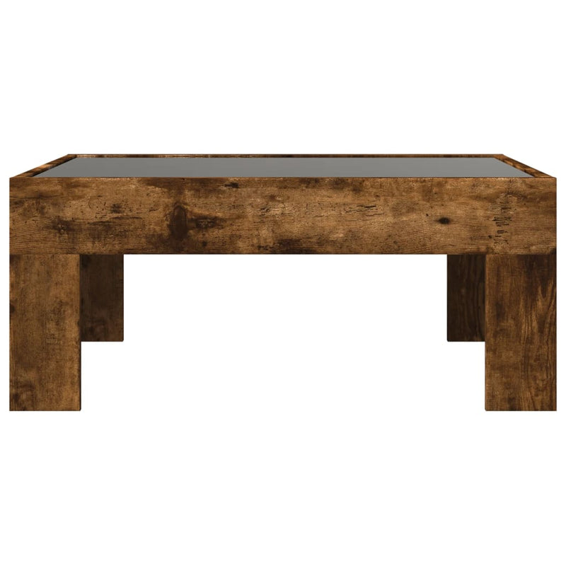 Coffee Table with Infinity LED Smoked Oak 70x50x30 cm