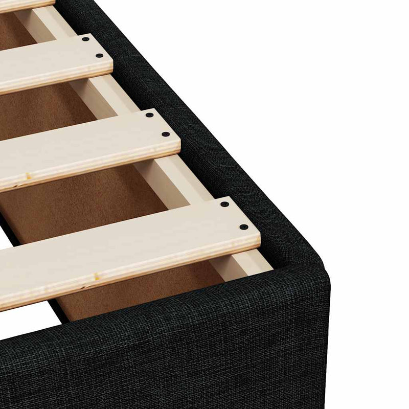 Bed Frame without Mattress Black Super King Fabric