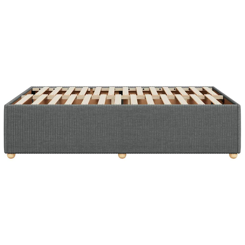 Bed Frame without Mattress Dark Grey Double Fabric