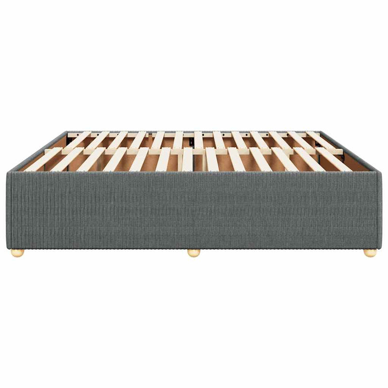Bed Frame without Mattress Dark Grey Super King Fabric