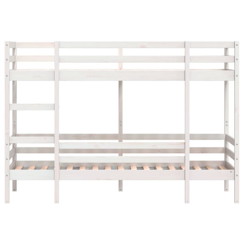 Bunk Bed without Mattress White 75x190 cm Small Single Solid Wood Pine