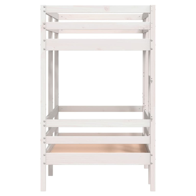 Bunk Bed without Mattress White 75x190 cm Small Single Solid Wood Pine