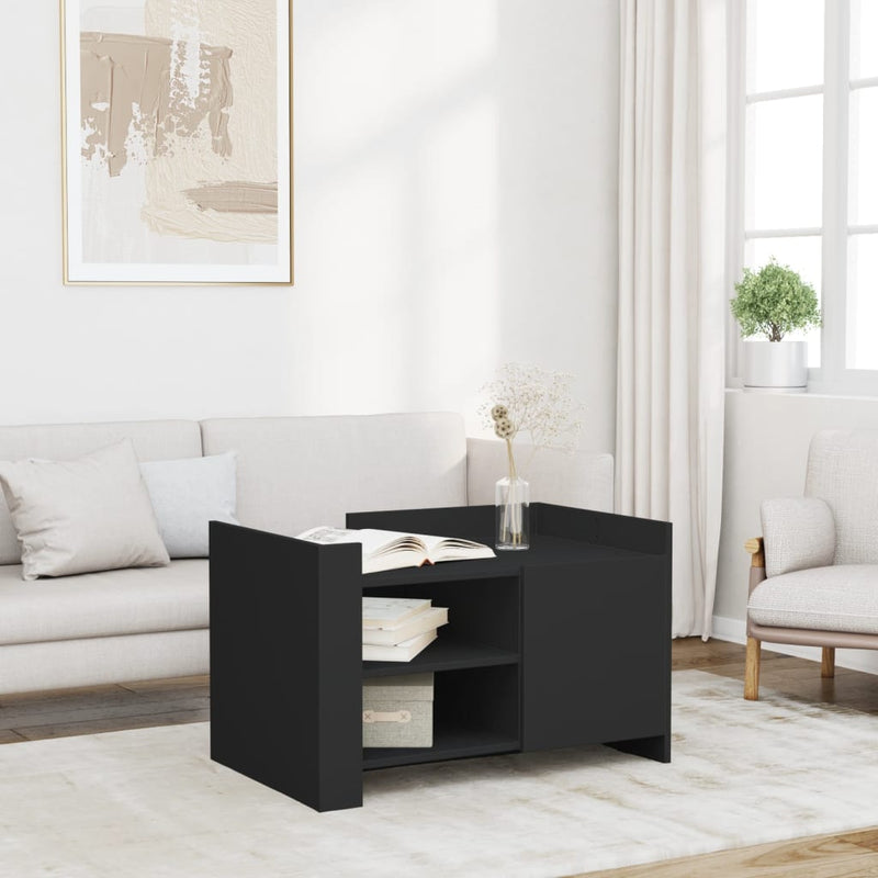 Coffee Table Black 80x50x50 cm Engineered Wood