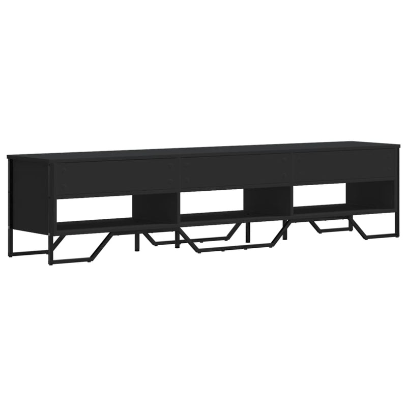 Industrial Wooden TV Tele Stand Unit Cabinet With Open Storage Compartments Wood