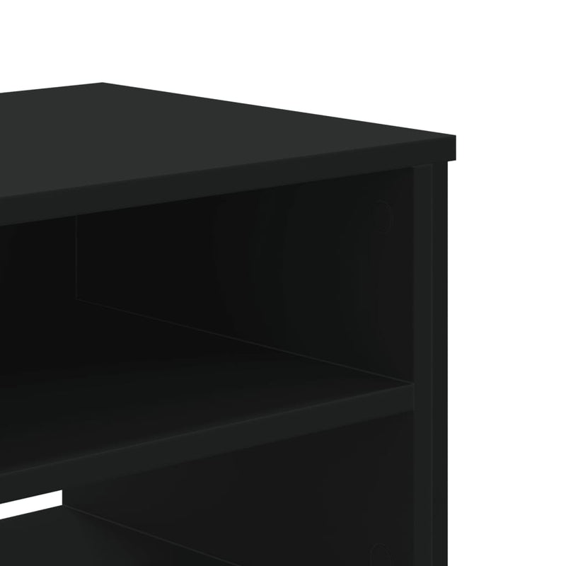 Industrial Wooden TV Tele Stand Unit Cabinet With Open Storage Compartments Wood