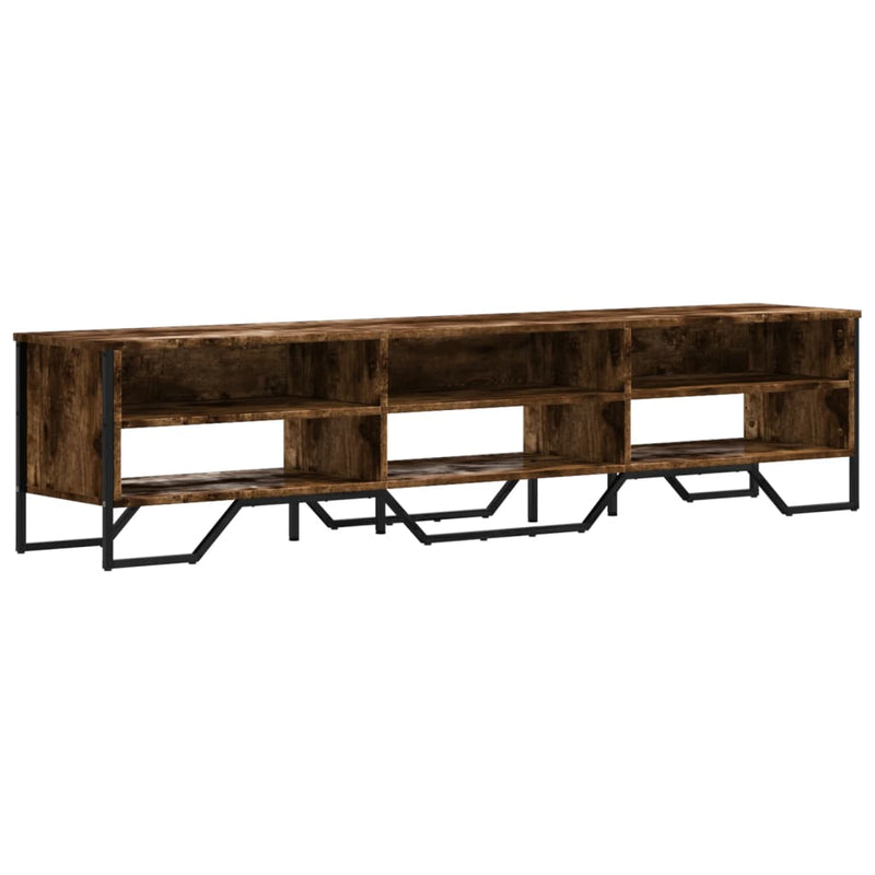 Industrial Wooden TV Tele Stand Unit Cabinet With Open Storage Compartments Wood