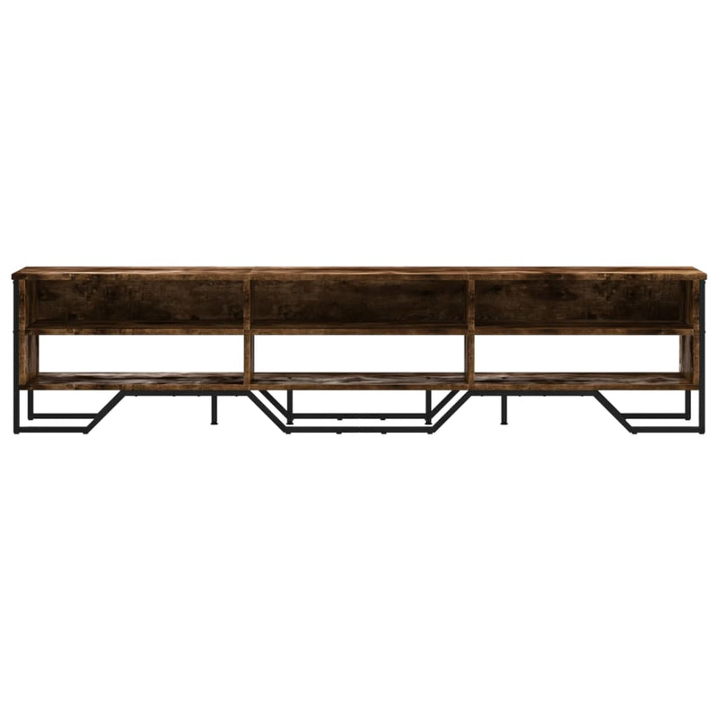 Industrial Wooden TV Tele Stand Unit Cabinet With Open Storage Compartments Wood