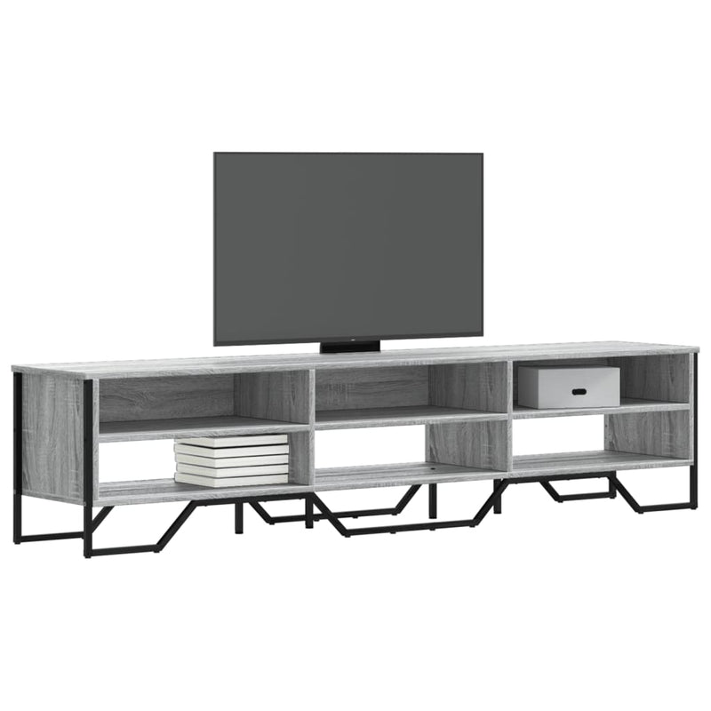 Industrial Wooden TV Tele Stand Unit Cabinet With Open Storage Compartments Wood