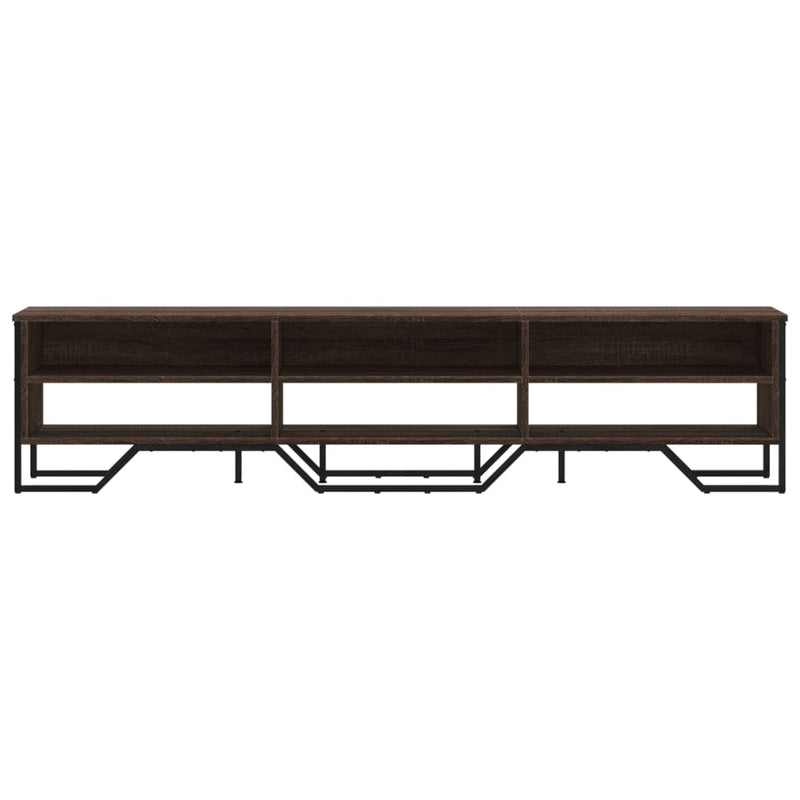 Industrial Wooden TV Tele Stand Unit Cabinet With Open Storage Compartments Wood