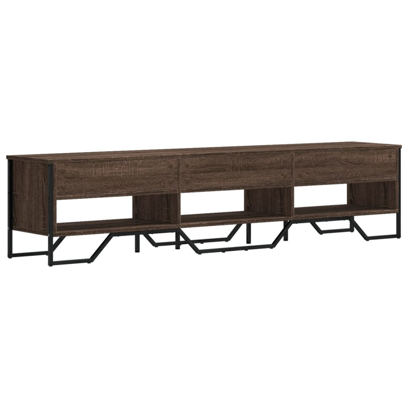 Industrial Wooden TV Tele Stand Unit Cabinet With Open Storage Compartments Wood