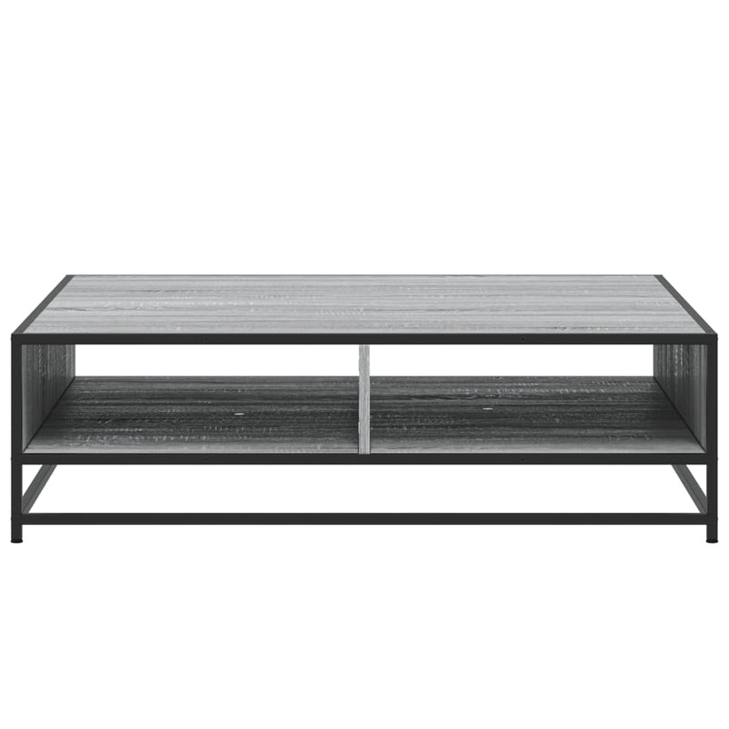 Coffee Table Grey Sonoma 100x100x30 cm Engineered Wood and Metal