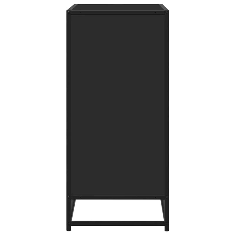 Industrial Wooden Sideboard Storage Cabinet Unit With 1 Door & Open Storage Shelves