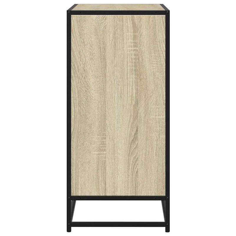 Industrial Wooden Sideboard Storage Cabinet Unit With 1 Door & Open Storage Shelves