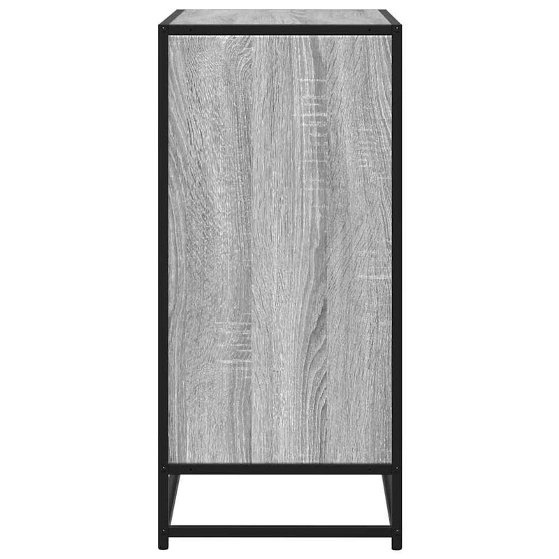 Industrial Wooden Sideboard Storage Cabinet Unit With 1 Door & Open Storage Shelves