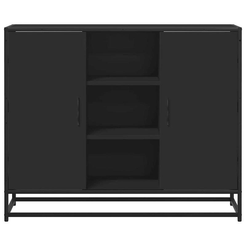 Modern Wooden Sideboard Storage Cabinet Unit With 2 Doors & Open Shelves Wood