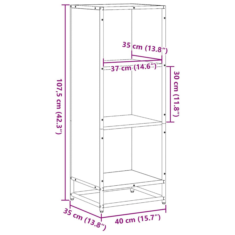 Book Cabinet Black 40x35x107.5 cm Engineered Wood