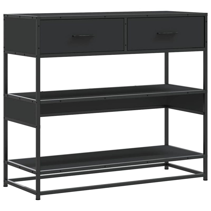Modern Wooden Hallway Console Table With 2 Storage Drawers & Shelves Wood