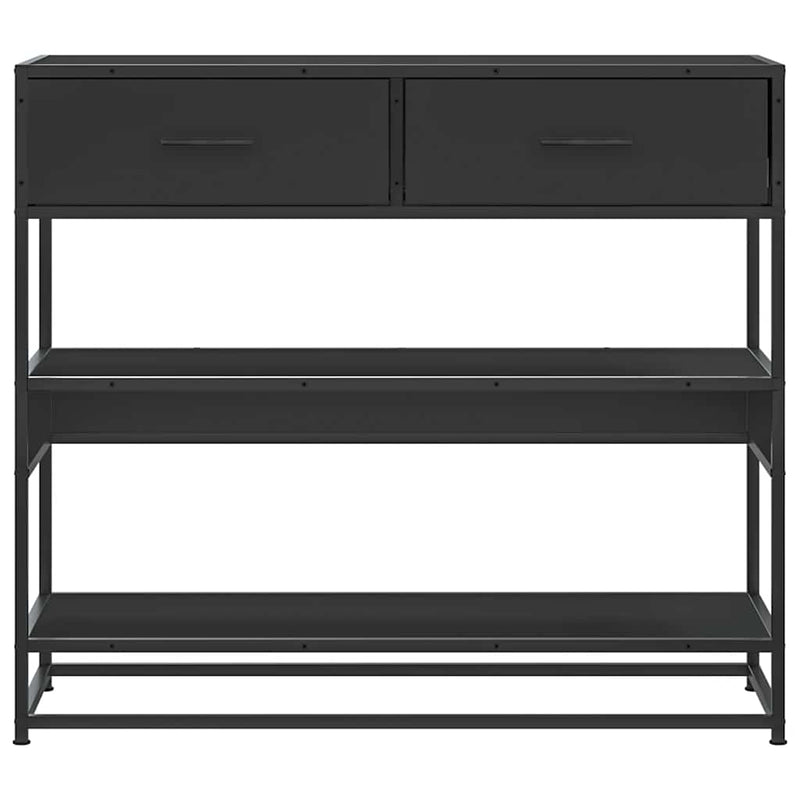 Modern Wooden Hallway Console Table With 2 Storage Drawers & Shelves Wood