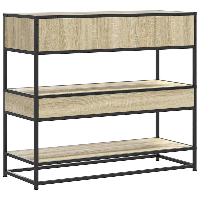 Modern Wooden Hallway Console Table With 2 Storage Drawers & Shelves Wood