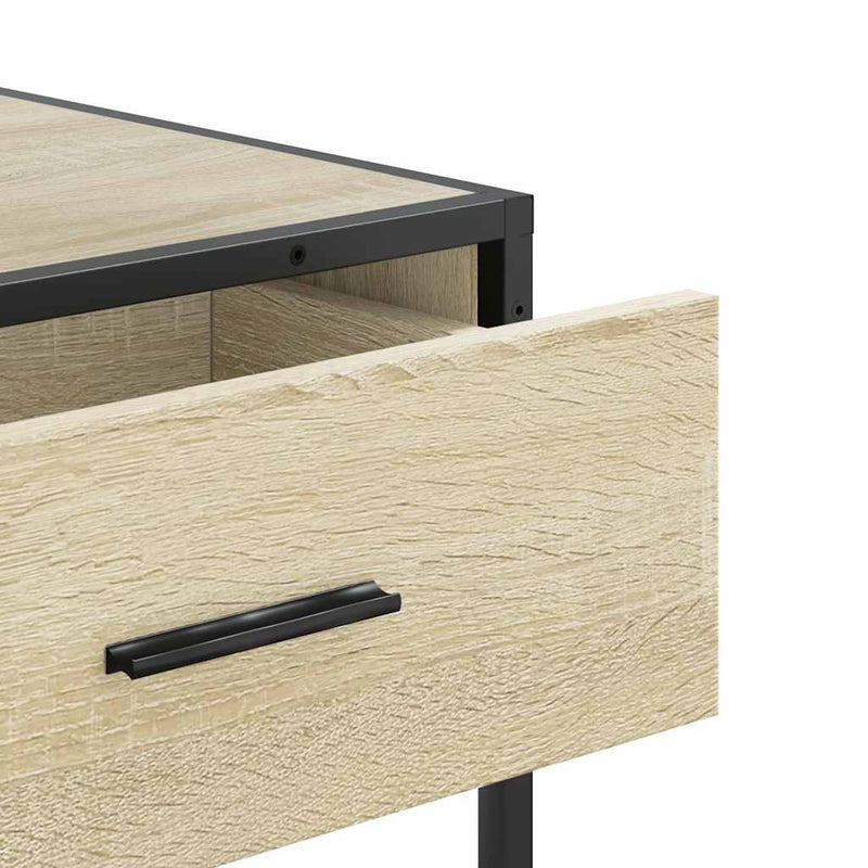 Modern Wooden Hallway Console Table With 2 Storage Drawers & Shelves Wood