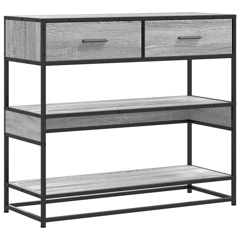 Modern Wooden Hallway Console Table With 2 Storage Drawers & Shelves Wood