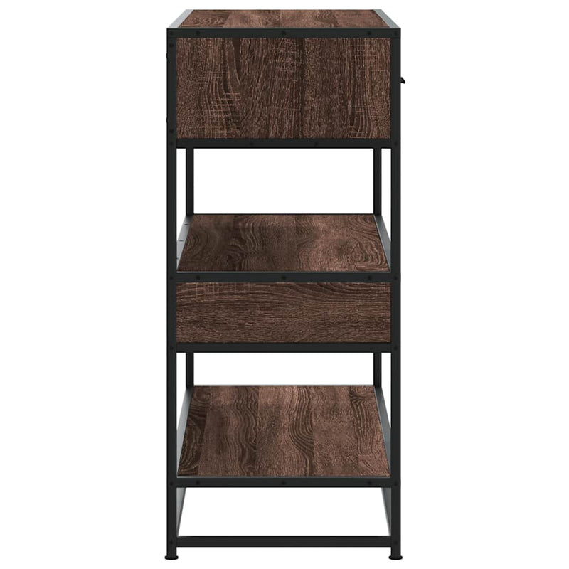 Modern Wooden Hallway Console Table With 2 Storage Drawers & Shelves Wood