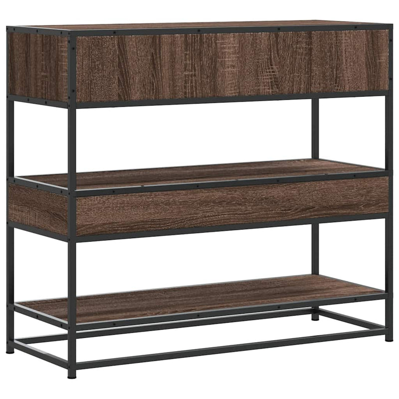 Modern Wooden Hallway Console Table With 2 Storage Drawers & Shelves Wood