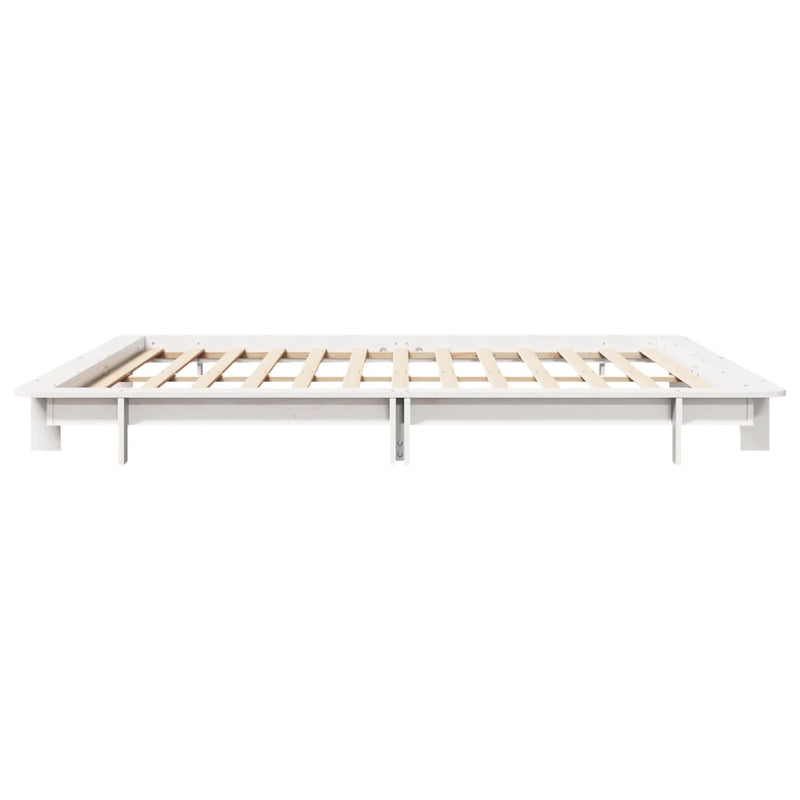 Bed Frame without Mattress White 160x200 cm Solid Wood Pine
