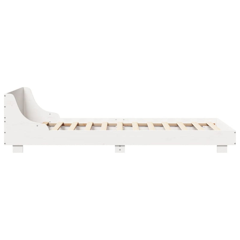 Bed Frame without Mattress White 100x200 cm Solid Wood Pine