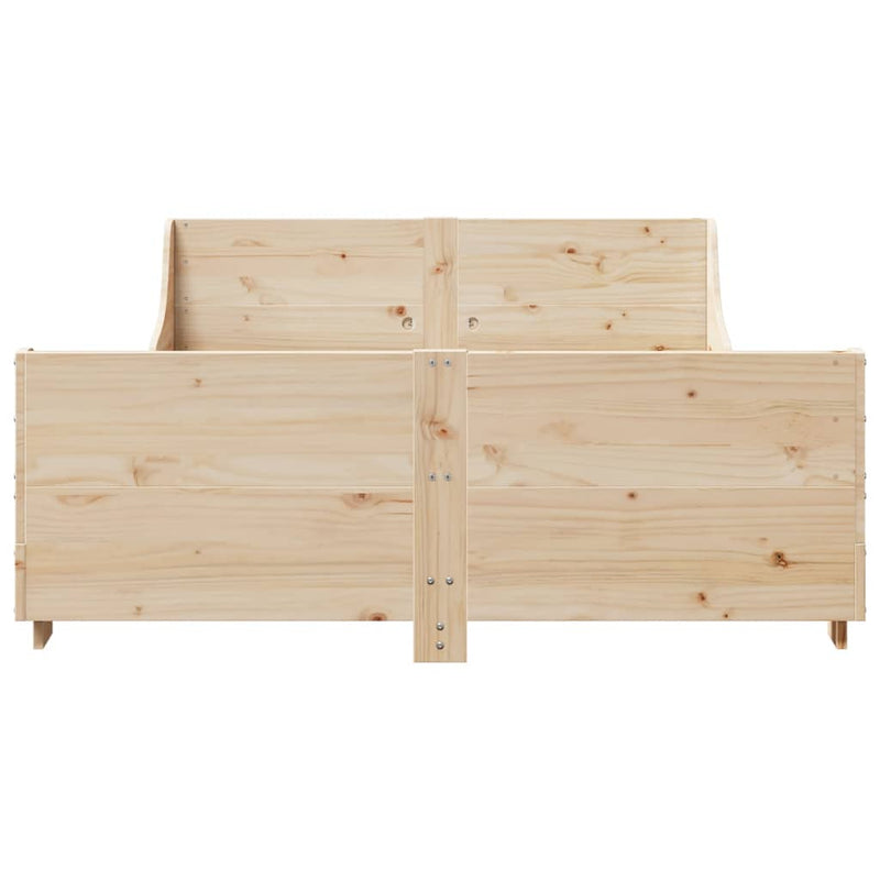 Bed Frame without Mattress 120x200 cm Solid Wood Pine