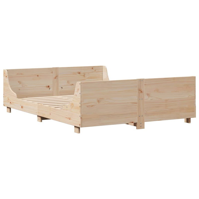 Bed Frame without Mattress 120x200 cm Solid Wood Pine